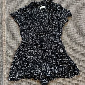 Urban Outfitters Black and White Polka Dot Romper
